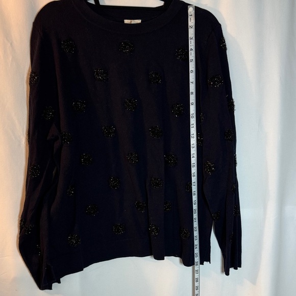 Talbots Navy with Black Sparkly Sweater - Picture 5 of 7